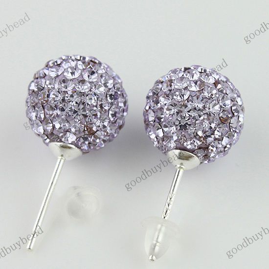   CZECH CRYSTAL 925 STERLING SILVER FASHION STUD EARRINGS 10MM  