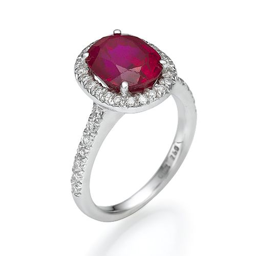   VINTAGE ANTIQUE DESIGNER REAL NATURAL RUBY DIAMOND 14K WHITE GOLD RING