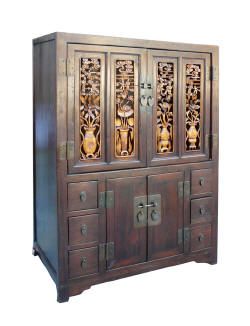   Antique Flower Carving Modified Storage TV Cabinet WK2126  