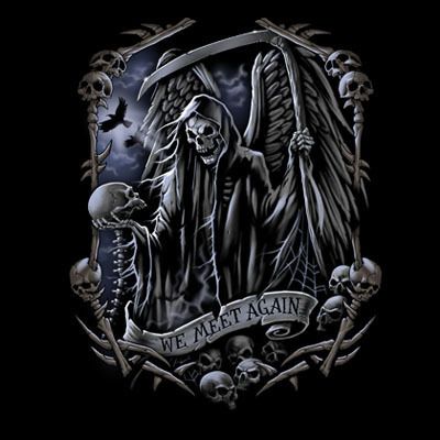 WE MEET AGAIN GRIM REAPER T SHIRT S,M,L,XL,2X,3X  