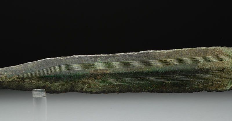 superb Ancient European Early Iron Age bronze sword, dating to 