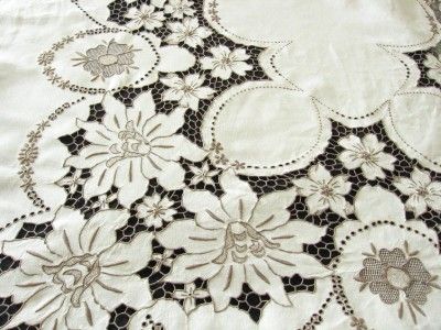   Cutwork BANQUET 122 Tablecloth 18 Napkins BEAUTY Vintage EMBROIDERED