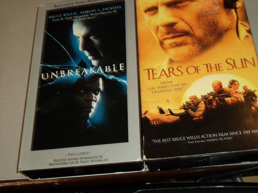 Tears Of The Sun and Unbreakable (Bruce Willis set of 2 VHS)  