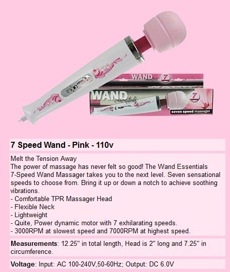 NEW ESSENTIALS MAGIC WAND VIBRATING 7 SPEED ALL OVER BODY MASSAGER 