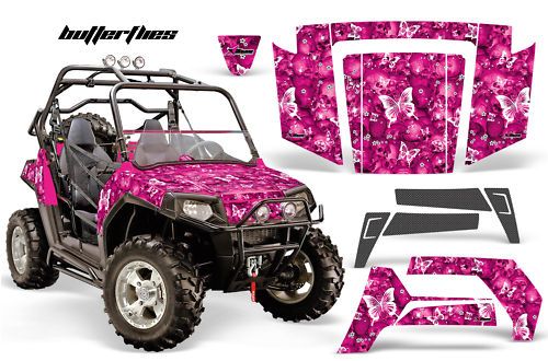 Polaris RZR Custom Vinyl Wrap   Butterflies   Pink  