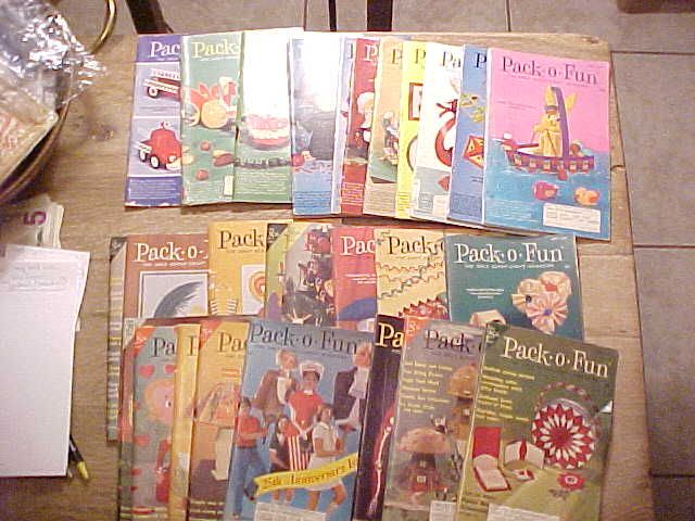 28 ISSUES PACK O FUN MAGAZINE 1973 74 75 76 KIDS SCRAP CRAFTS  