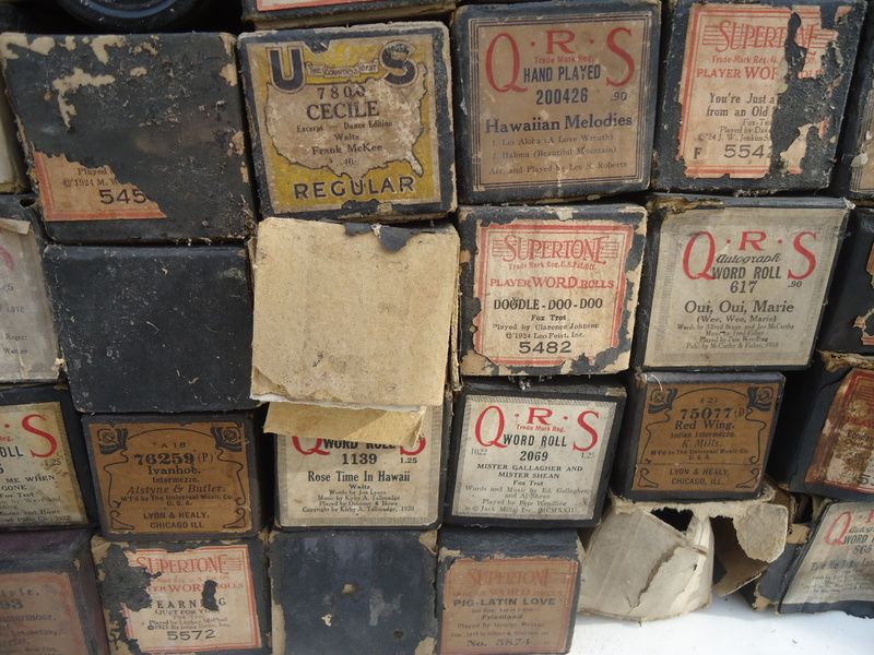 HUGE Lot 87 Vintage Player Piano Music Rolls Antique QRS Supertone Fox 