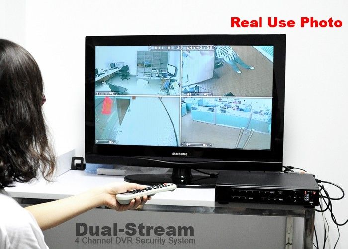 Dual   Stream 4 Channel DVR Security System, H.264, + 500GB HDD 