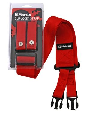 DiMarzio 2 Inch Cliplock Electric Guitar Strap in Red  